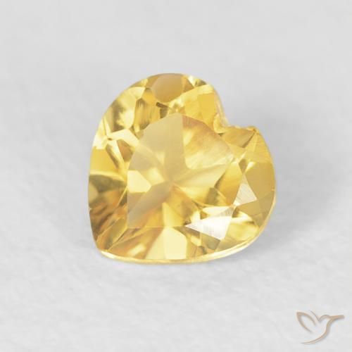 0.42ct طبيعي ذهبي سيترين, قلب, VVS