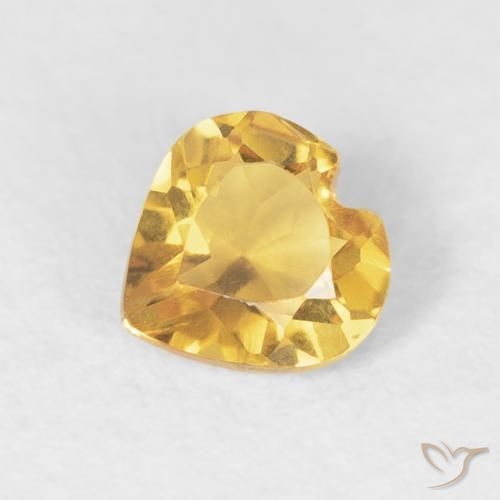 0.35ct طبيعي ذهبى متوسط سيترين, قلب, VVS