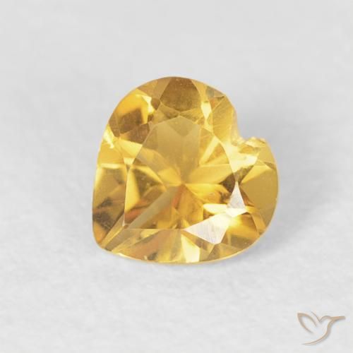 0.38ct طبيعي ذهبي سيترين, قلب, VVS