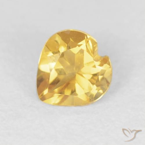 0.42ct طبيعي ذهبي سيترين, قلب, VVS
