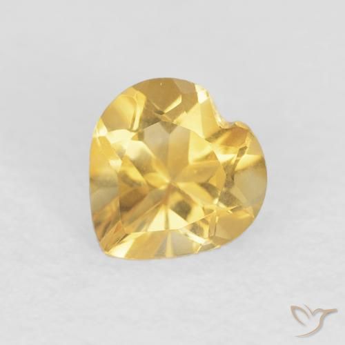 0.64ct طبيعي ذهبى متوسط سيترين, قلب, VVS