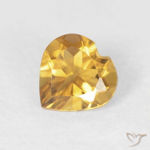 0.44ct طبيعي ذهبى متوسط سيترين, قلب, VVS