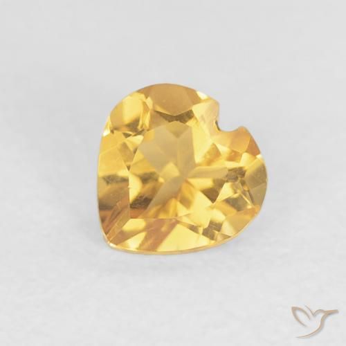 0.38ct طبيعي ذهبى لامع سيترين, قلب, VVS-VS