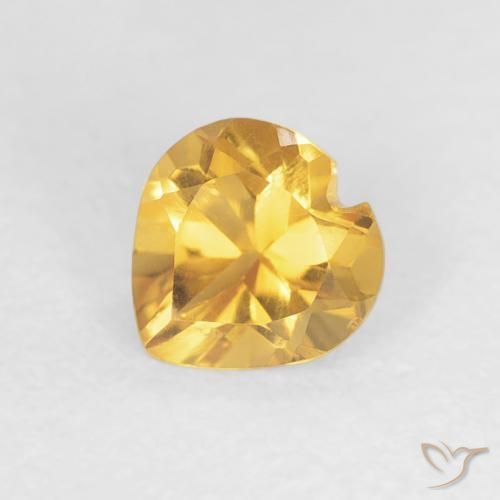 0.41ct طبيعي ذهبى لامع سيترين, قلب, VVS-VS