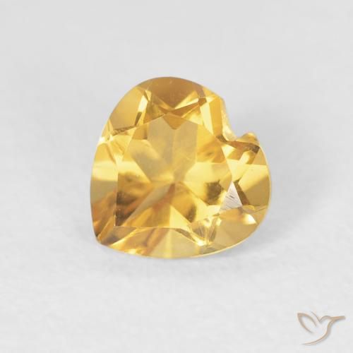 0.71ct طبيعي ذهبى لامع سيترين, قلب, VVS-VS