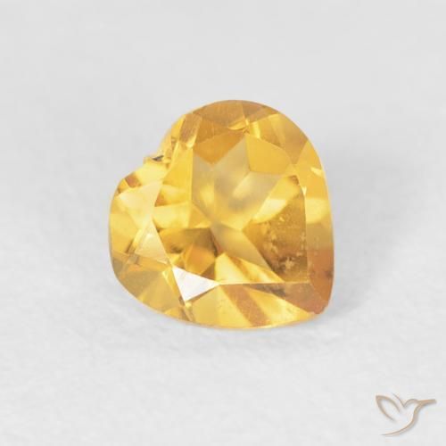 0.40ct طبيعي ذهبى لامع سيترين, قلب, VVS-VS