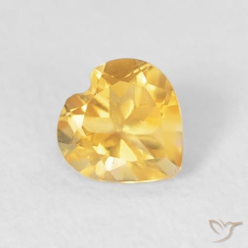 0.44ct طبيعي ذهبى متوسط سيترين, قلب, VVS-VS