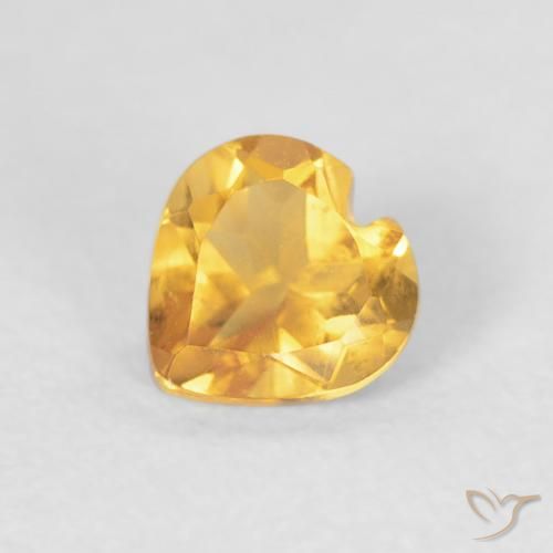 0.40ct طبيعي برتقالى ذهبى غامق سيترين, قلب, VVS-VS