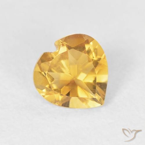 0.38ct طبيعي ذهبى لامع سيترين, قلب, VVS-VS