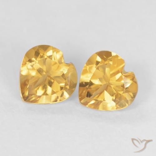 0.90ctw طبيعي Medium Dark-Golden سيترين, قلب, قليلا جدا
