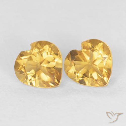 أحجار سيترين Medium Dark-Golden طبيعية، قلب، قليلا جدا، وزنها 0.90 قيراط