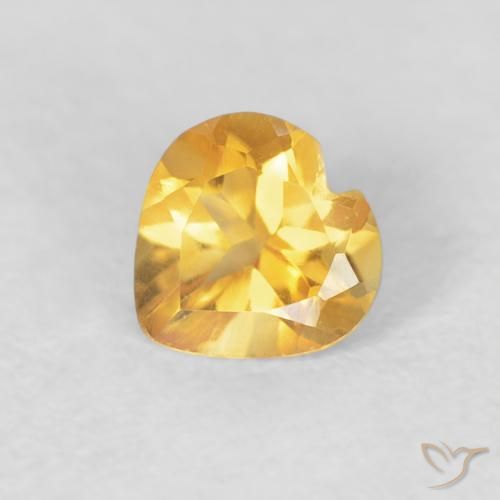 0.44ct طبيعي ذهبى لامع سيترين, قلب, VVS-VS