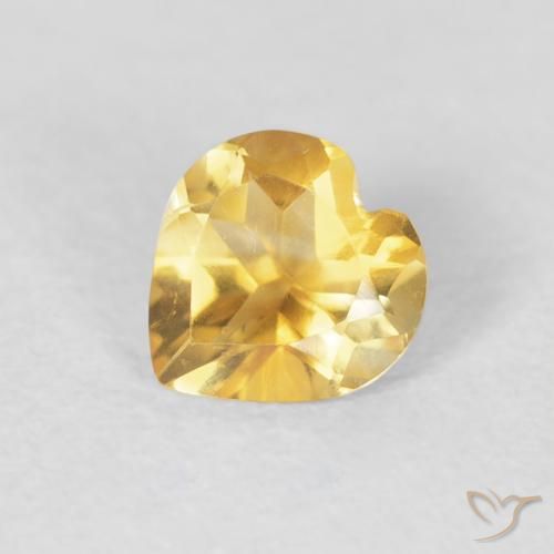 0.58ct طبيعي ذهبى متوسط سيترين, قلب, VVS-VS