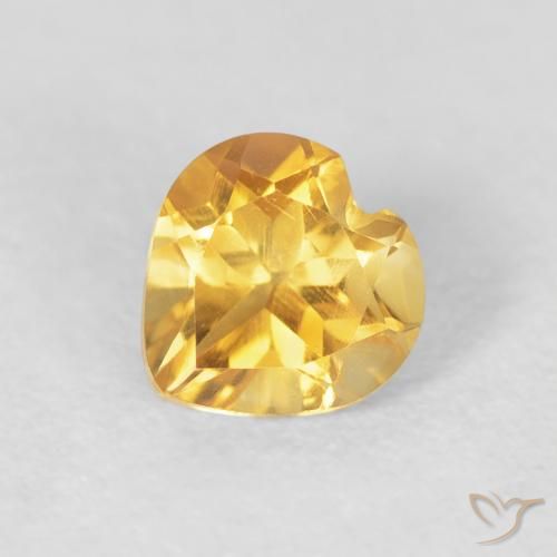 0.73ct طبيعي ذهبى متوسط سيترين, قلب, VVS-VS