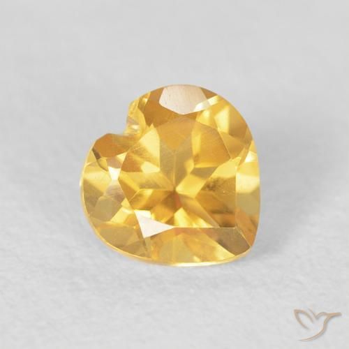 0.81ct طبيعي ذهبى متوسط سيترين, قلب, VVS-VS