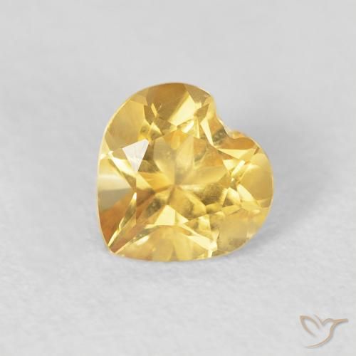 0.74ct طبيعي ذهبى متوسط سيترين, قلب, VVS-VS