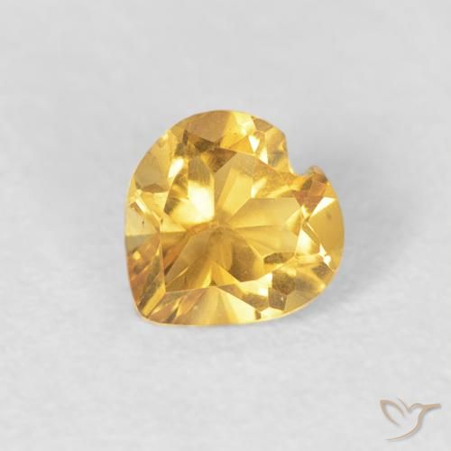 0.39ct طبيعي ذهبى لامع سيترين, قلب, VVS-VS