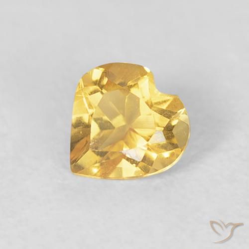 0.40ct طبيعي ذهبى متوسط سيترين, قلب, VVS-VS