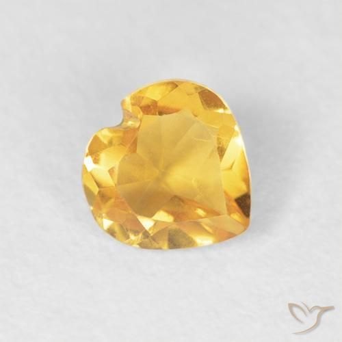 0.43ct طبيعي ذهبى متوسط سيترين, قلب, VVS-VS