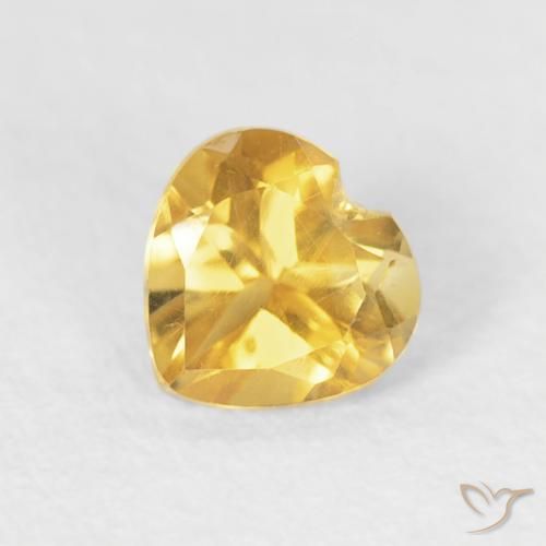 0.45ct طبيعي ذهبى متوسط سيترين, قلب, VVS-VS