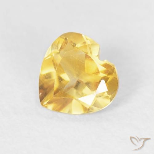 0.42ct طبيعي ذهبى متوسط سيترين, قلب, VVS-VS