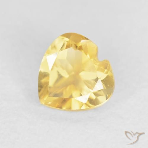 0.46ct طبيعي ذهبى لامع سيترين, قلب, VVS-VS