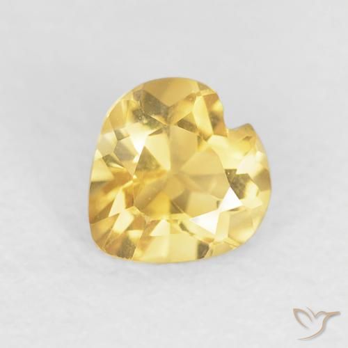 0.48ct طبيعي ذهبى لامع سيترين, قلب, VVS-VS