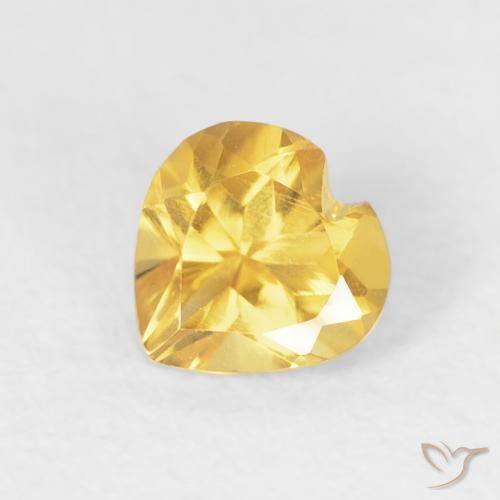 0.47ct طبيعي ذهبى لامع سيترين, قلب, VVS-VS