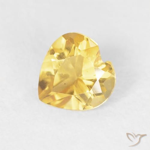 0.39ct طبيعي ذهبى لامع سيترين, قلب, VVS-VS