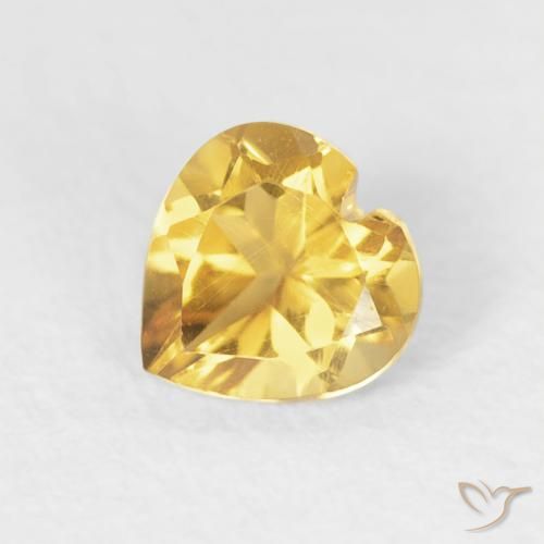 0.44ct طبيعي ذهبى لامع سيترين, قلب, VVS-VS