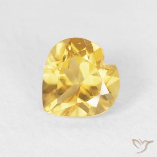 0.45ct طبيعي ذهبى لامع سيترين, قلب, VVS-VS