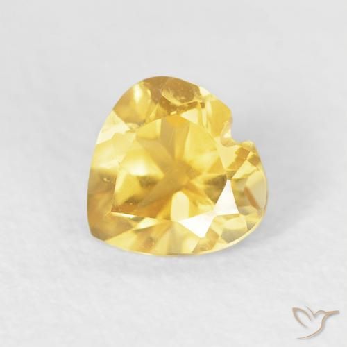 0.47ct طبيعي ذهبى لامع سيترين, قلب, VVS-VS