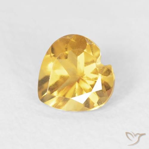 0.44ct طبيعي ذهبى لامع سيترين, قلب, VVS-VS