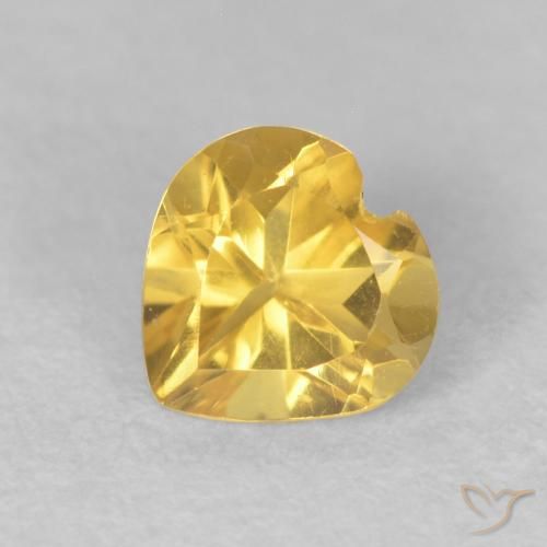 0.45ct طبيعي ذهبى متوسط سيترين, قلب, VVS-VS