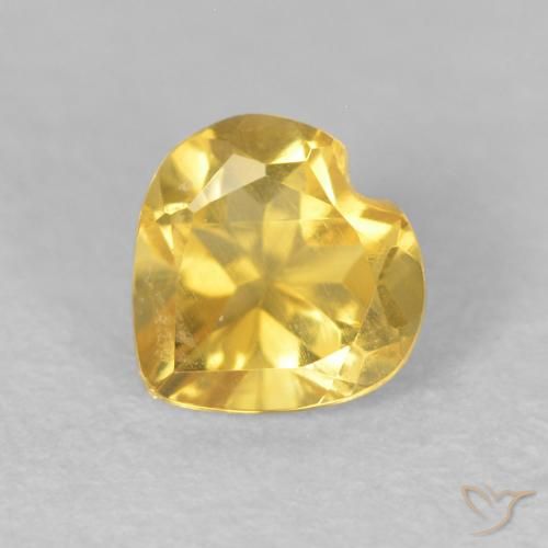 0.50ct طبيعي برتقالى ذهبة سيترين, قلب, قليلا جدا