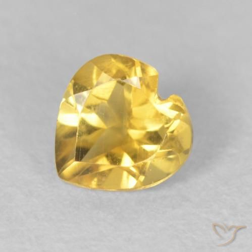 0.45ct طبيعي ذهبى متوسط سيترين, قلب, قليلا جدا