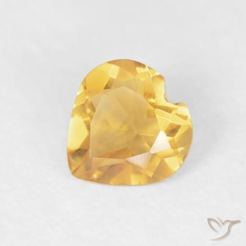 0.35ct طبيعي برتقالى ذهبة سيترين, قلب, VVS