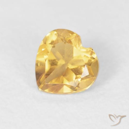 0.39ct طبيعي ذهبى متوسط سيترين, قلب, VVS