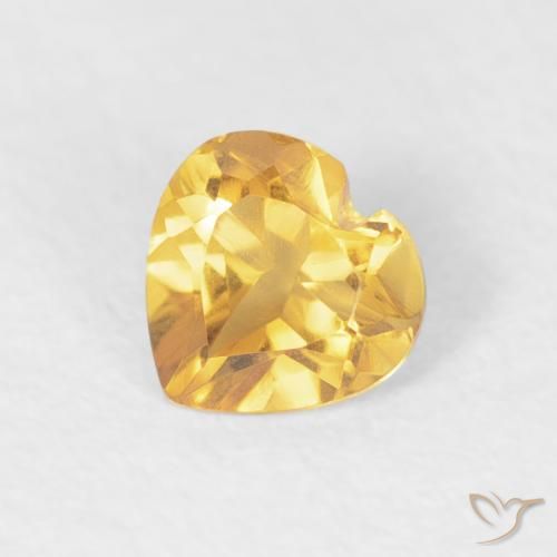 0.38ct طبيعي ذهبى متوسط سيترين, قلب, VVS