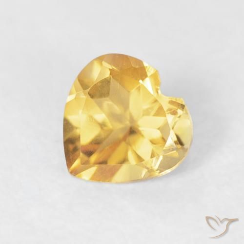 0.44ct طبيعي ذهبى متوسط سيترين, قلب, VVS
