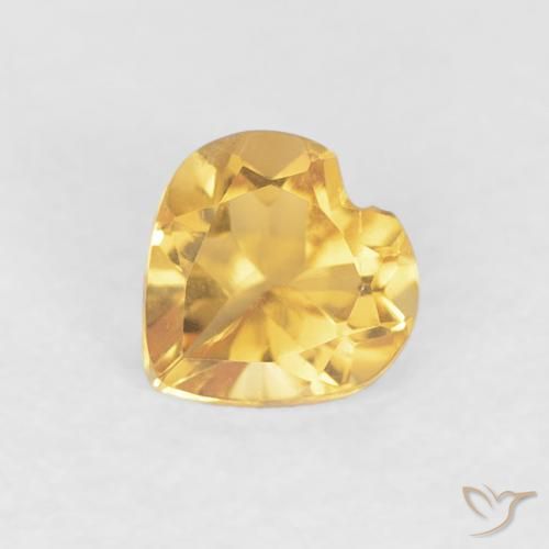 0.42ct طبيعي ذهبى متوسط سيترين, قلب, VVS
