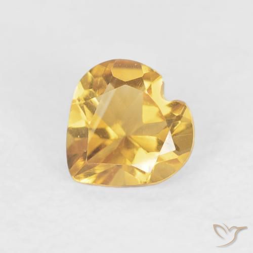 0.41ct طبيعي ذهبى متوسط سيترين, قلب, VVS