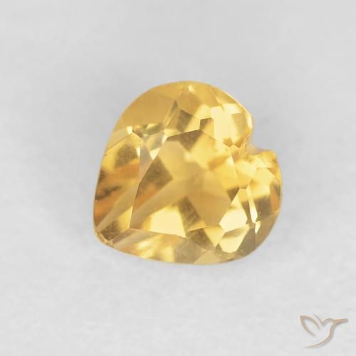 0.48ct طبيعي ذهبى متوسط سيترين, قلب, VVS