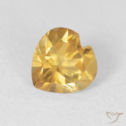 0.72ct طبيعي ذهبى متوسط سيترين, قلب, VVS