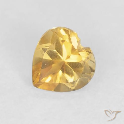 0.45ct طبيعي ذهبى لامع سيترين, قلب, VVS