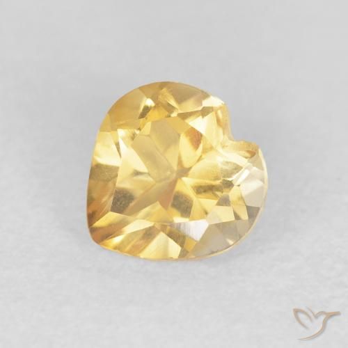 0.74ct طبيعي ذهبى لامع سيترين, قلب, VVS