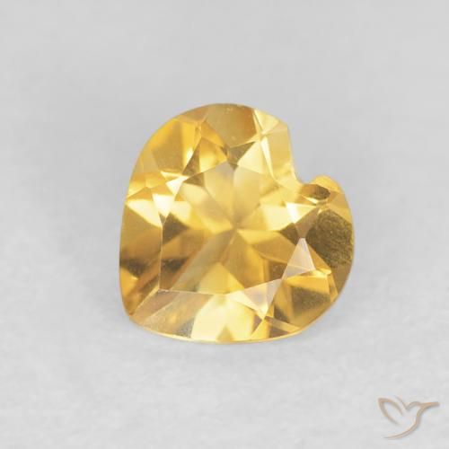 0.60ct طبيعي ذهبى لامع سيترين, قلب, VVS
