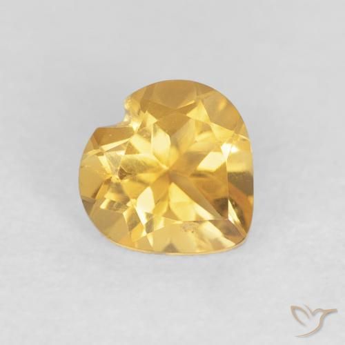 0.73ct طبيعي ذهبى لامع سيترين, قلب, VVS