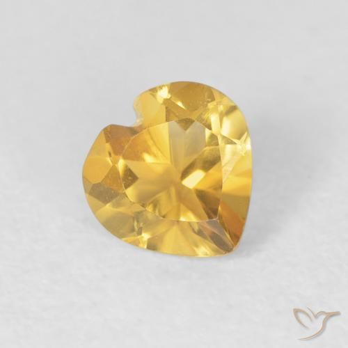 0.64ct طبيعي ذهبى متوسط سيترين, قلب, VVS