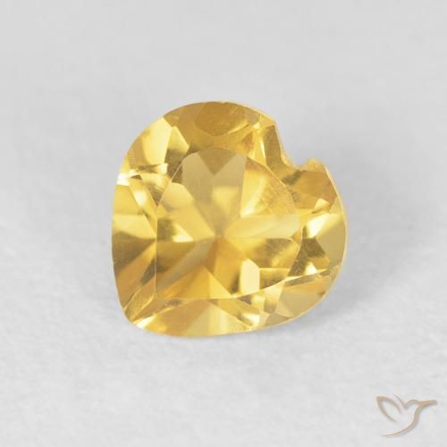 0.81ct طبيعي ذهبى لامع سيترين, قلب, VVS
